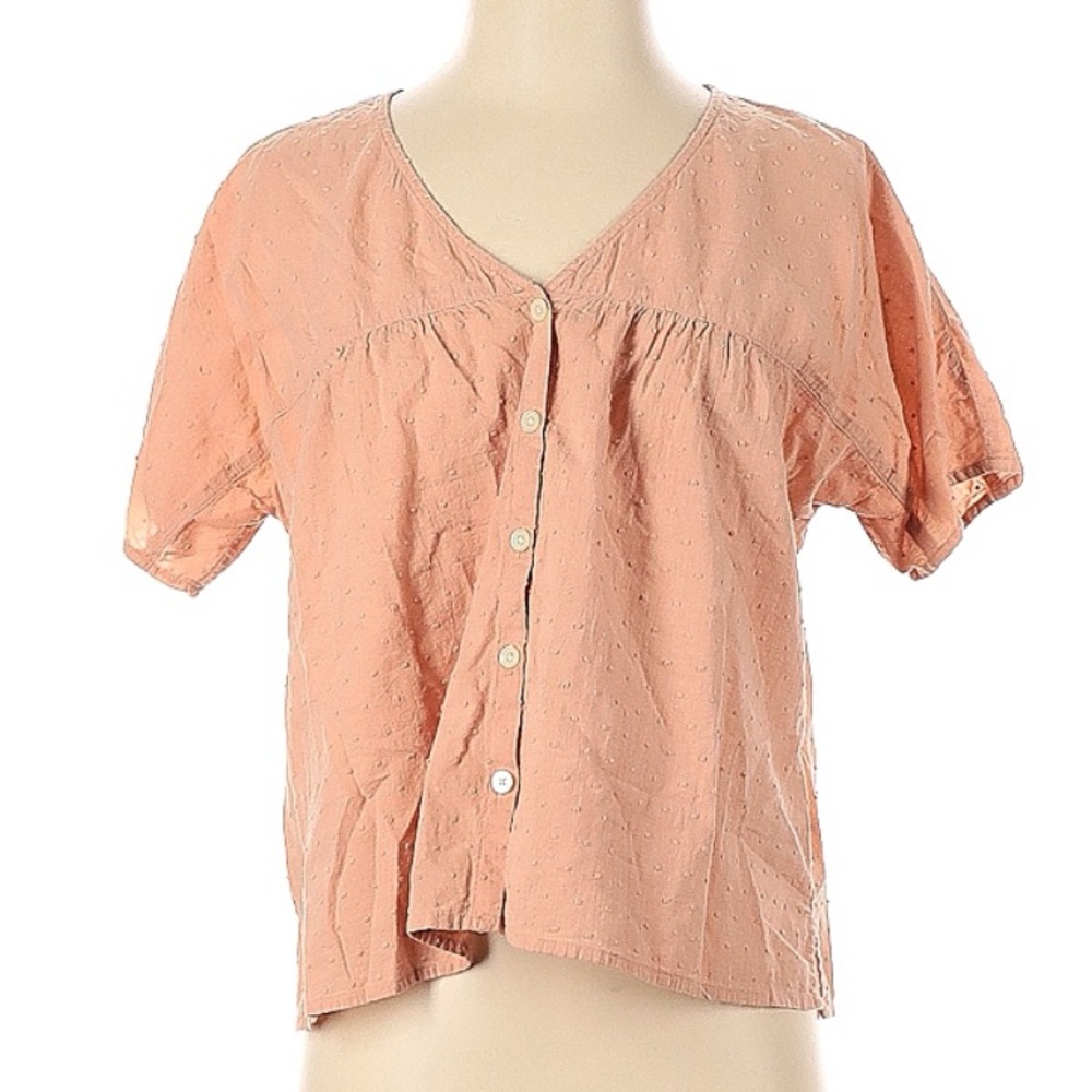 Madewell Short Sleeve Blouse in Peach